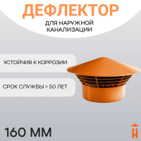 Дефлектор d160 мм пластиковый для наружной канализации